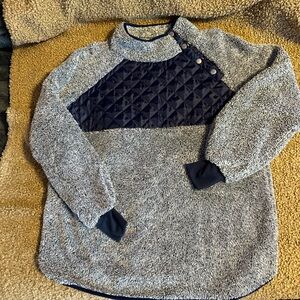 XXL LIGHTWEIGHT Navy Quarter Snap Sherpa